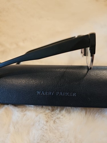 Warby Parker Eyeglasses Frames Oates-3101 Black Silver Rectangular W/ Case - Picture 6 of 8