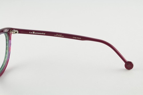 Raro Auténtico LA Eyeworks FERRIS 382774 50mm Violeta Verde Gafas Monturas Italia - Imagen 5 de 6