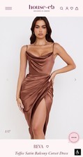 House of CB REVA Toffee Satin Balcony Corset Dress