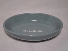 Cat Bowl Meow Blue White Gray Ceramic Food Dish Winifred & Lily 