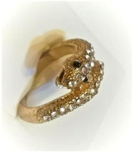 BELLISSIMO ANTICO ANELLO ''SERPENTE'' BRILLANTI,ZAFFIRI,ARGENTO-ORO GIALLO MM.18