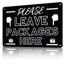 12x8Inches Please Leave Packages Here Aluminum Delivery Sign Front Door