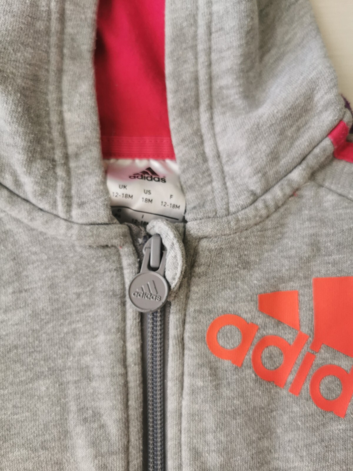 Baby Girls 12-18 Months Adidas Tracksuit Top, Hoodie, Jumper image 3