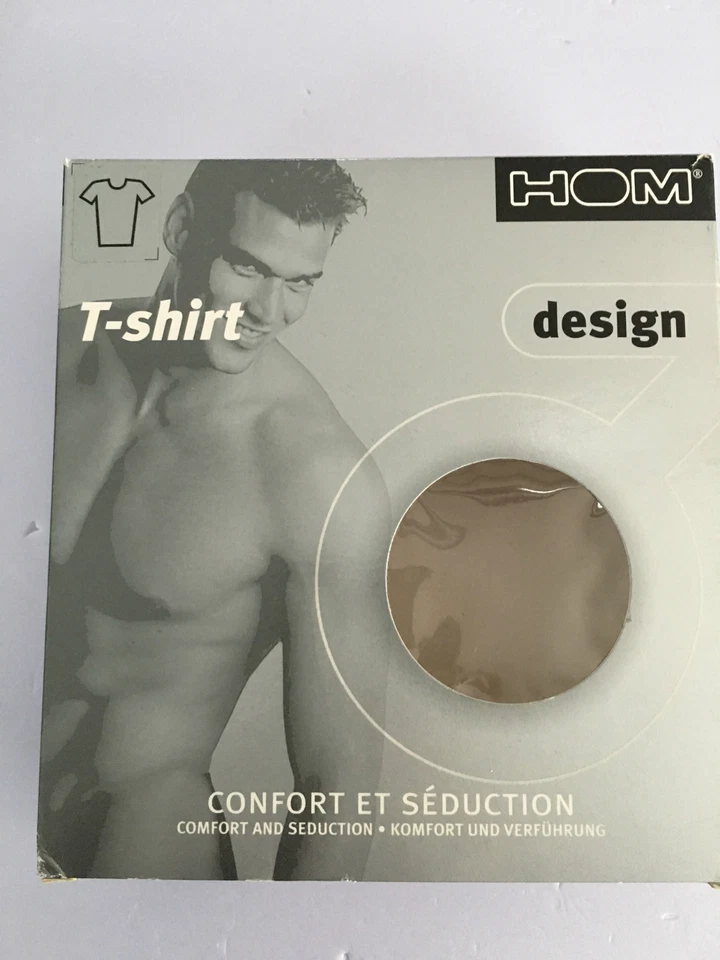 HOM Camiseta Hombre Rayas Negro / Blanco Cuello Redondo Modelo Ray WH 94% Rayón - Imagen 3 de 4