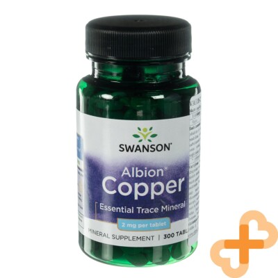 SWANSON Albion Copper Essential Trace Mineral 300 Tabletten Nahrungsergänzung...