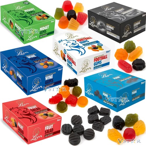 Lion Sweets Midget Gems Fruit Salad Liquorice & Wine Gums 2kg Full Box