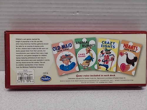 Children's Card Games Boxed Old Maid Rummy Crazy Eights Hearts ThinkFun Set of 4 - Picture 2 of 10