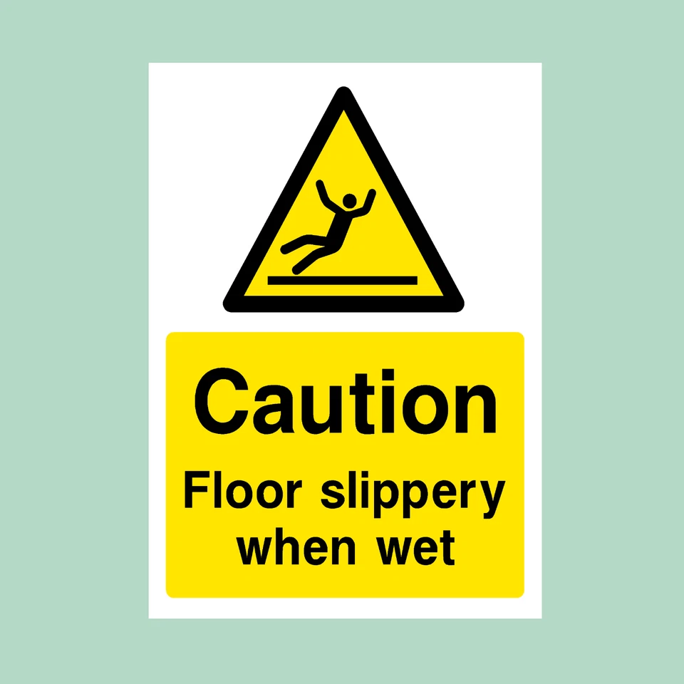 THESIGNWAREHOUSE Caution Floor Slippery When Wet Sign/Sticker - All Sizes (HS7)