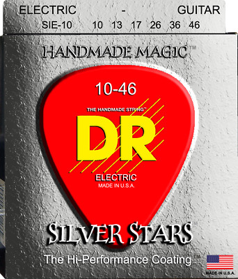 Dr. Handmade Silver Stars 10-46 beschichtete versilberte Saiten für E-Gitarre
