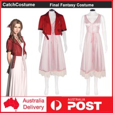 Final Fantasy VII Remake Aerith Gainsborough Cosplay Costume Red Jacket Dress