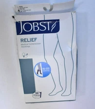 Jobst Relief Medical Compression Stockings 15-20mmHg Open Toe Beige Womens SP