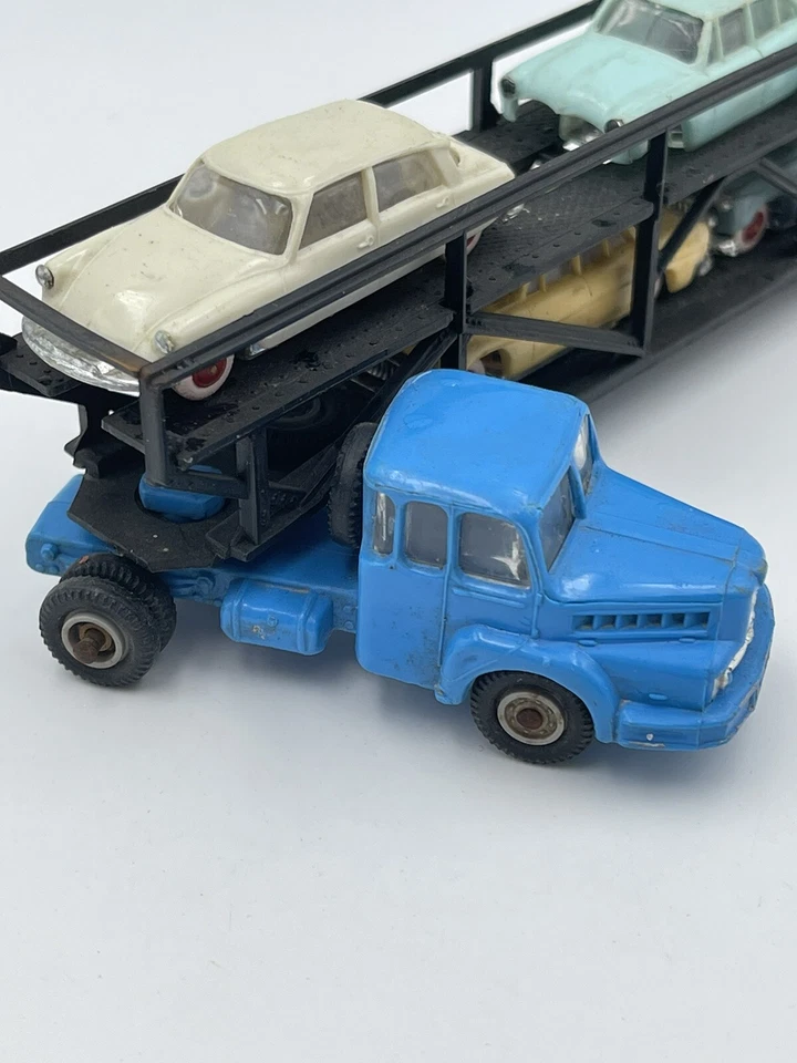 Trattore Unic Zu 120 + Rimorchio Porta Auto + 4 Citroen DS Micro NOREV 1/86 - Immagine 4 di 4