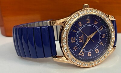 Funkuhr Meister Anker Lila Damenuhr mit Zirkonia-Steinen lila