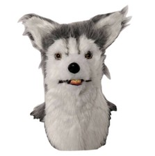Cute Dog Mask Openable Mouth Halloween Costume Party Animal Full Head Cosplay