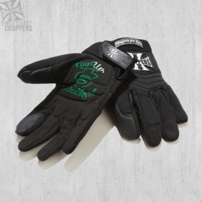 WEST COAST CHOPPERS PAY UP SUCKER RIDING GLOVES - BLACK **BRAND 
