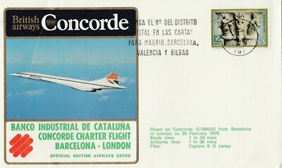 Flown on Concorde G-N94AD from Barcelona to London 25.2.1979 Frankatur Spanien u
