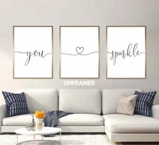 You Sparkle, Set of 3 Prints, Minimalist Art, Home Wall Decor, Multiple Sizes