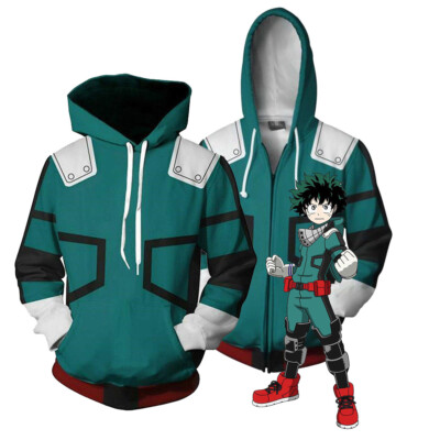 My Hero Academia Boku Izuku Midoriya Cosplay Costume Hoodie Jacket Sweatshirt