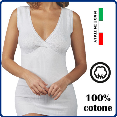Damen Unterhemd Schulterfrei Unterhemd Brustform 100% Baumwolle