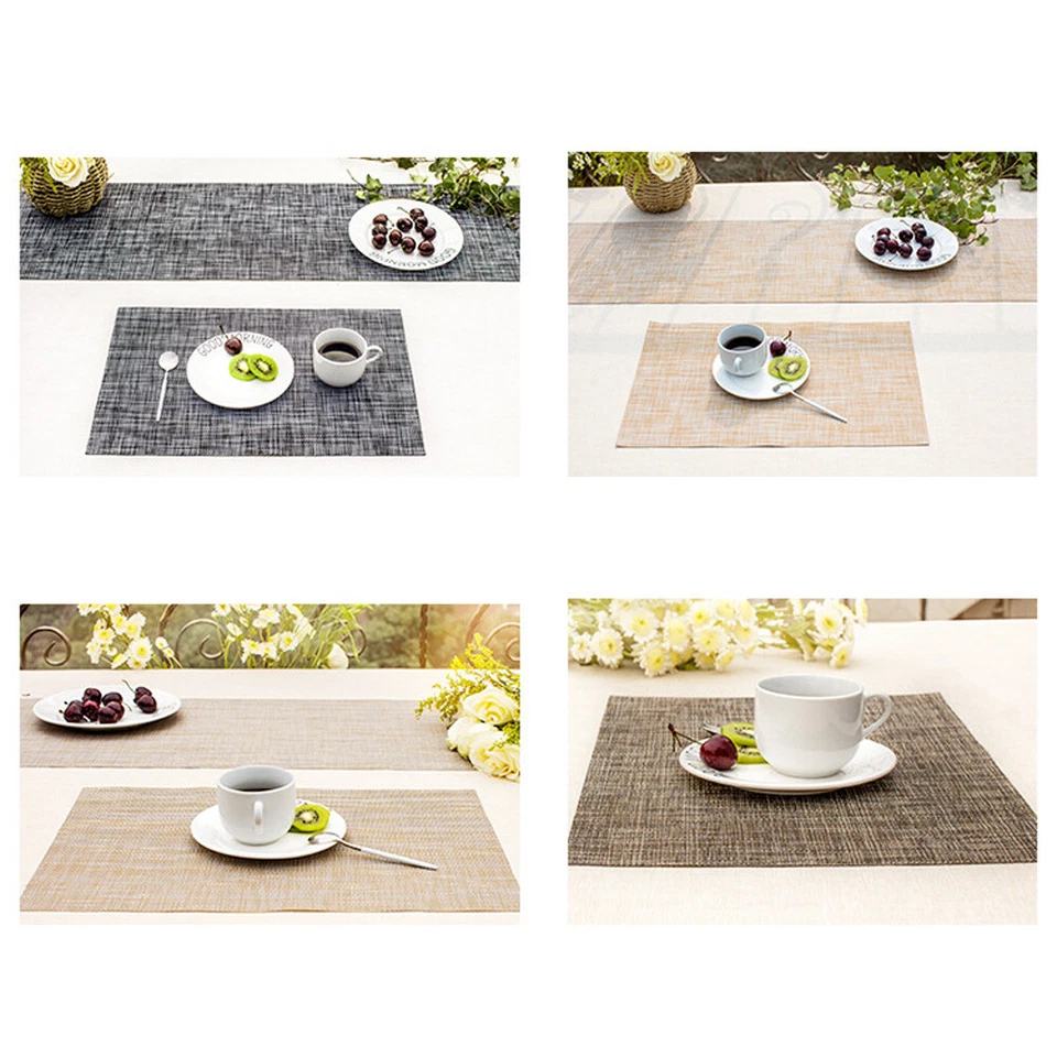 Rectangle Placemats Braided Thick Insulation Pad Tableware Kitchen Dining Mats - Image 2 of 4