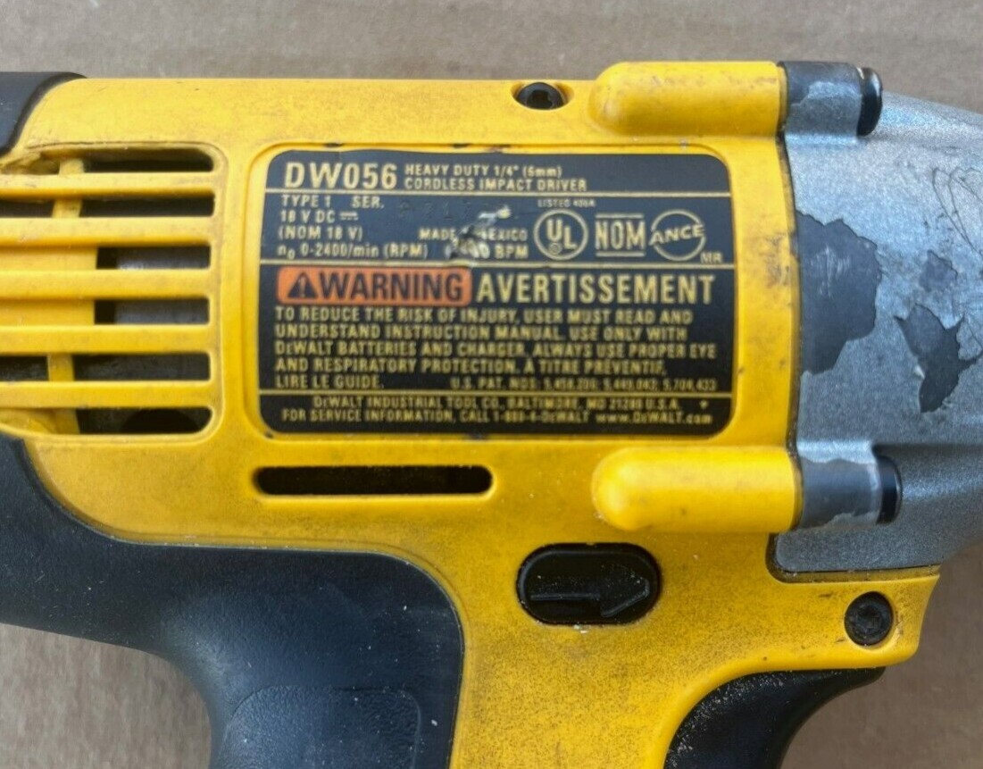 DeWalt DW056 18V Heavy Duty 1/4" (6 mm) Cordless Impact Driver (Tool