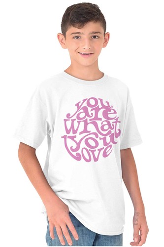 Motivational Saying You Are What You Love Youth Crewneck T Shirts Boy or Girl - Picture 4 of 7