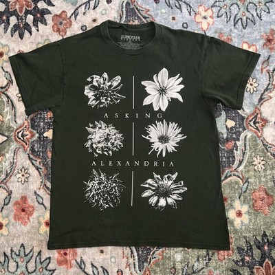 Asking Alexandria Floral Band T-Shirt Black   Tagged XL Fits Small
