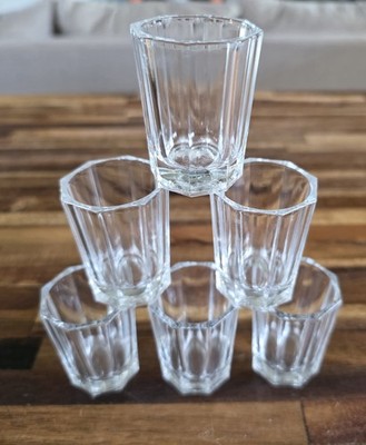 Set 6 ''Octime'' (8-Sided) Vintage French Arcoroc Luminarc Style Shot Glasses 