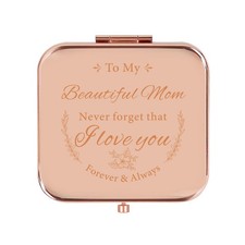 Compact Mirror Gifts for Mom, Rose Gold Compact Mirror for Mother, Birthday G...