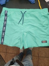 Vineyard Vines Men's Swim Trunks Sz XL Mint Green Shorts Preppy Fish Design