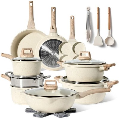 Just Perfecto JL-721: 21 Pieces Granite Cookware Set - Biege