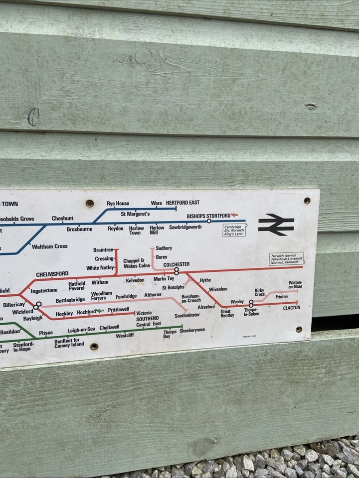 Original BR BRITISH RAILWAYS Alloy Carriage Route Map Sign Not Enamel - Image 2 of 4
