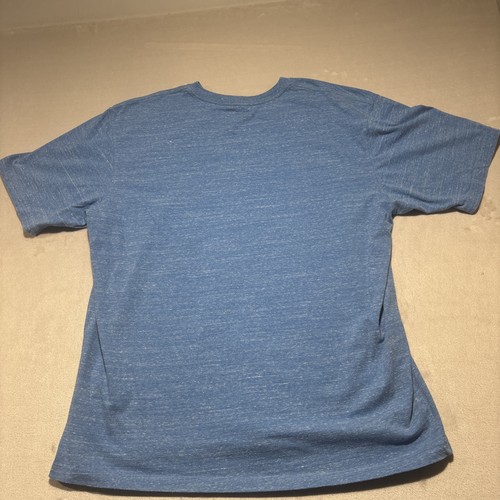 Carhartt Shirt Mens XL Blue Heathered Loose Fit Spell Out Large Logo Top - Picture 6 of 6