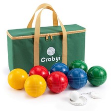 Bocce Balls Set, 90mm Regulation Size and Weight, Durable Beach/Yard/Lawn Gam...