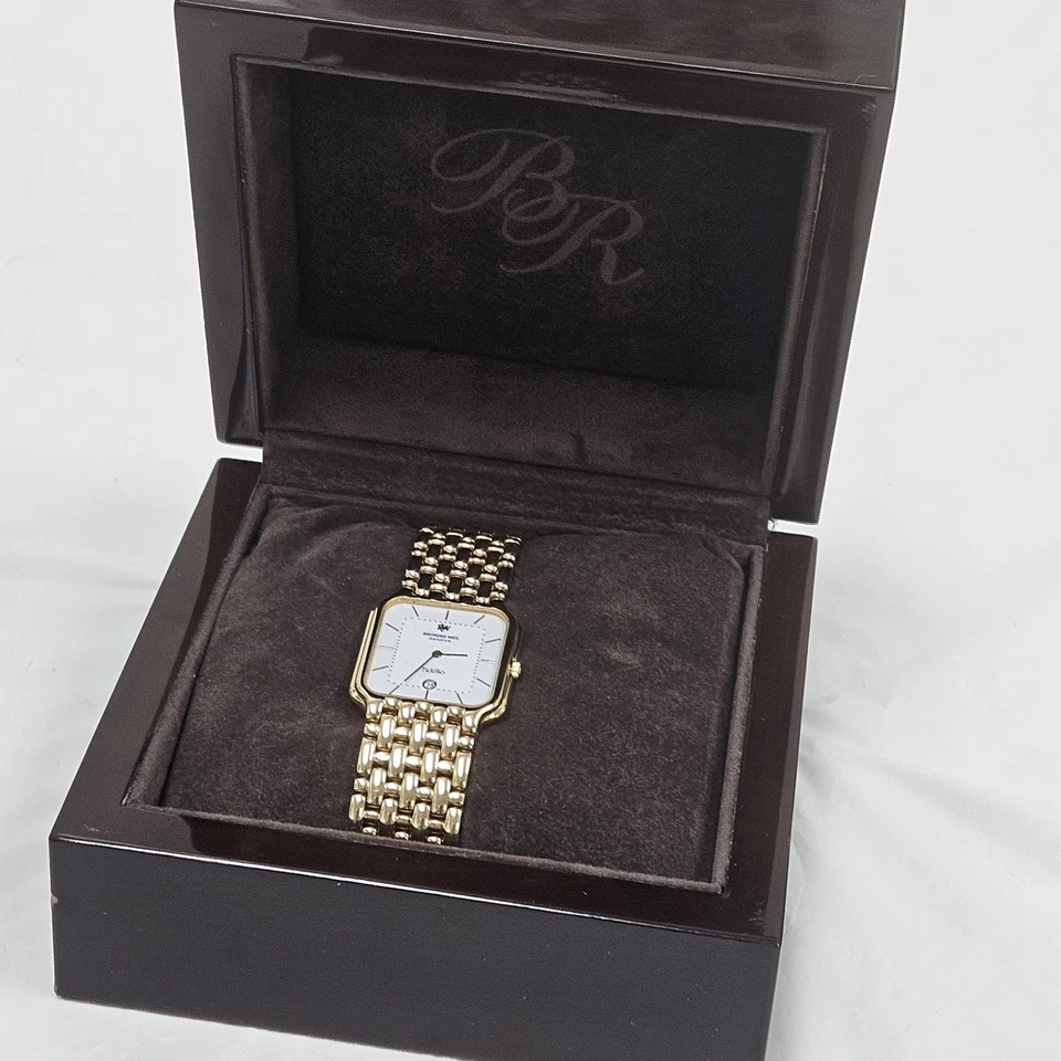 Raymond Weil Fidelio Dress Men Watch White Dial Swiss 18k Gold Plated Date 4704 - Image 3 of 4