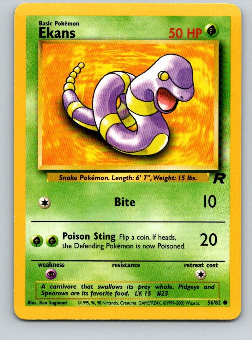 Pokemon English MP Ekans 56/82 Team Rocket Free Shipping!