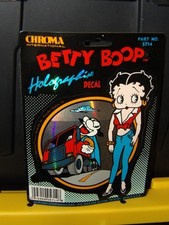 Vintage 1996 BETTY BOOP HOLOGRAPHIC DECAL Chroma Car Sticker Retro NOS 6"