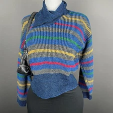 Vintage 90’s Gitano Retro Style Striped Multi Color Long Sleeve Women’s Large 