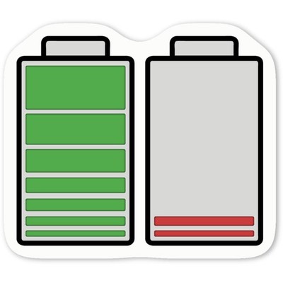 Aufkleber Sticker ''Volle & Leere Batterien'' (DW030195)