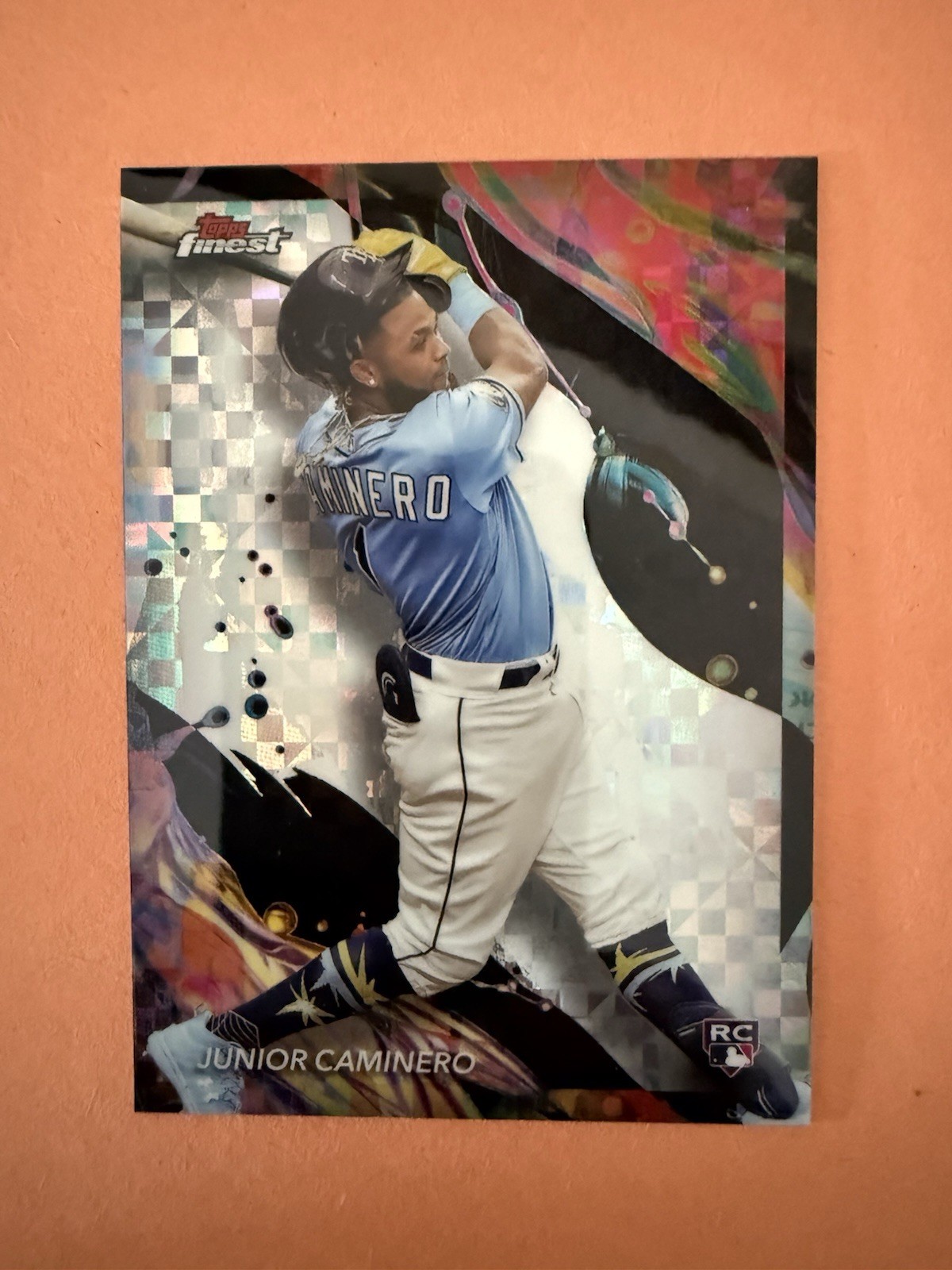 2024 Topps Finest - Uncommon Junior Caminero #198 Checkerboard Refractor (RC)