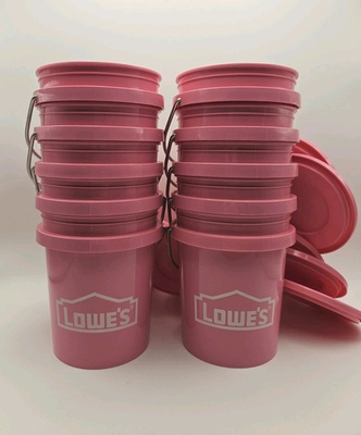 #ad NEW Lowes Mini Pink Bucket With Lids Set Of 10 $49.99