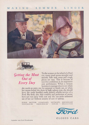 Getting the Most Out of Every Summer Day Ford Model T Sedan ad 1924 GH