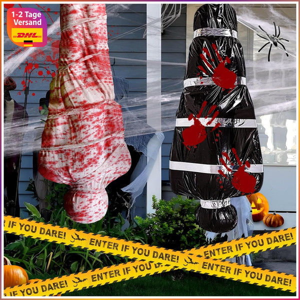 Aufblasbare Leiche Deko 2Er-Set Gruselig Mit Blutflecken FüR Halloween Garten-image