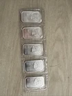 Five Ounces Of .999 Silver Bullion Bars Lot Of Five One Ounce Bars