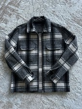 Men’s AllSaints Honshu Relaxed Fit Plaid Fleece Jacket Size M
