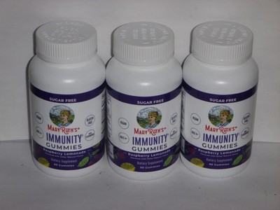 (3) Mary Ruth s Immunity Gummies Raspberry Lemonade 90Ct Sugar Free Exp 11/26