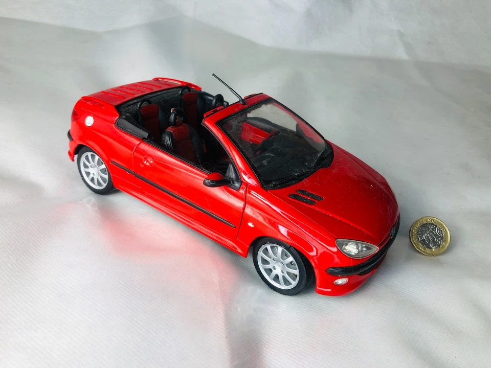 Modelo Coche Welly Rojo Peugeot 206 Escala 1:18 Modelo Vintage ra Foto 2 de 4