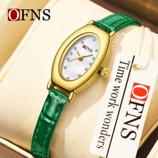 Exquisite oval diamond studded dial retro quartz waterproof women's watch