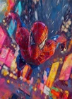 Spiderman Marvel Grailpop Oil Painting ACEO Print Artist Signed /30 S1#97