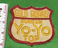 Vintage 1950s Duncan Yo-Yo Contest Embroidered Fabric Patch Gold Award Sew On